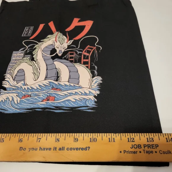 Studio Ghibli Spirited Away Haku Black Canvas Tote - Picture 4 of 5